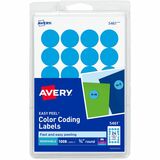 Avery&Reg Removable Color-Coding Labels Removable Adhesive Light Blue 34 Diameter 1008 Labels (5461)