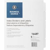Business Source Un-Punched Index Dividers Set