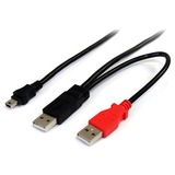 Startechcom 1ft Usb Y Cable for External Hard Drive