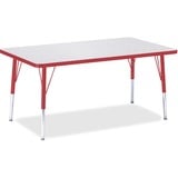 Jonti-Craft Berries Elementary Height Gray Top Rectangular Table