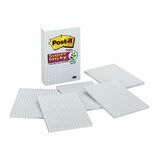 Post-It Grid-Lined Notes 4 in X 6 in White with Blue Grid