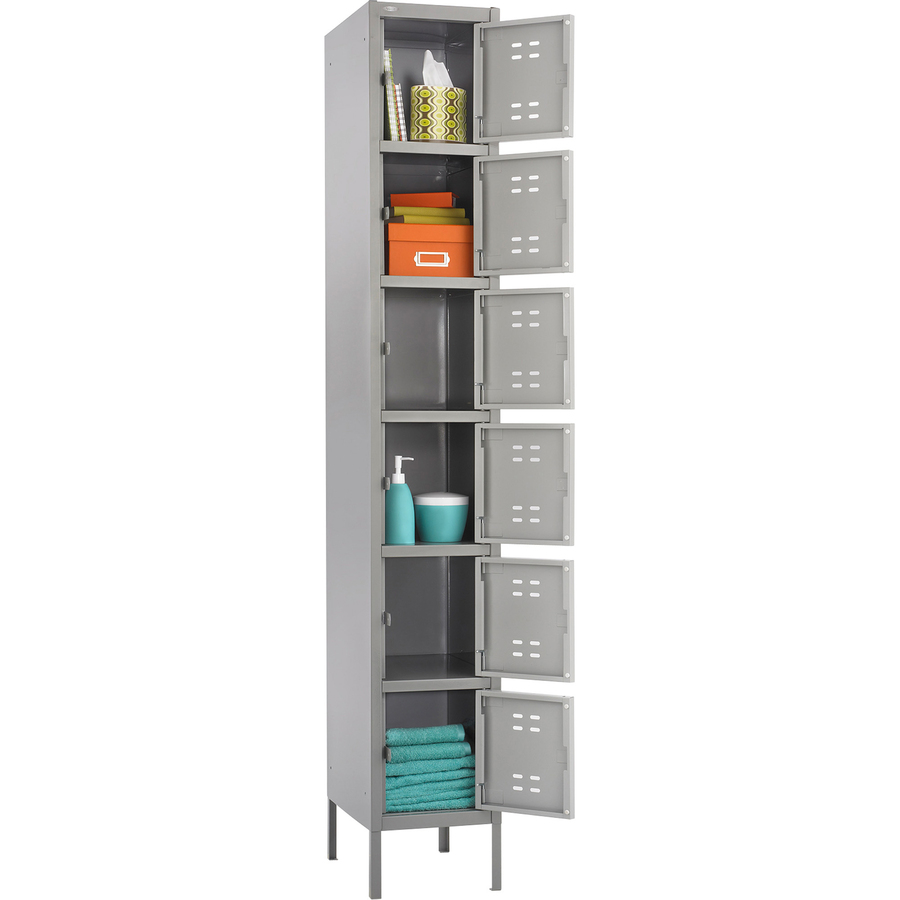 Safco Six-Tier Two-Tone Box Locker with Legs