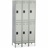 Safco Double-Tier Two-Tone 3 Column Locker with Legs