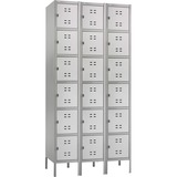 Safco Six-Tier Two-Tone 3 Column Locker with Legs