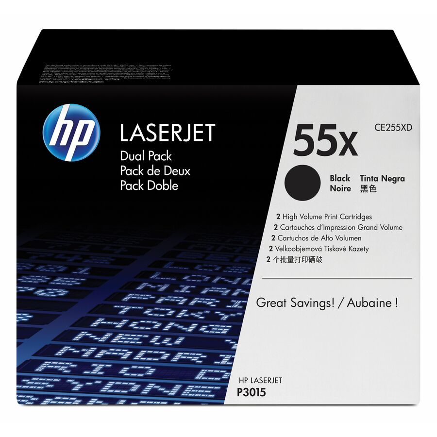 Hp 55x (Ce255xd) Original Laser Toner Cartridge - Dual Pack - Black - 2 Carton