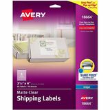 Avery&Reg Matte Clear Shipping Labels Sure Feed&Reg Technology Inkjet 3-13 X 4 60 Labels (18664)