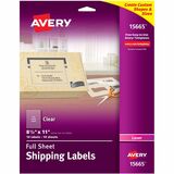 Avery&Reg Shipping Labels Permanent Adhesive Matte Frosted Clear 8-12 X 11 10 Labels (15665)