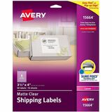 Avery&Reg Matte Clear Shipping Labels Sure Feed&Reg Technology Laser 3-13 X 4 60 Labels (15664)
