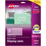 Avery&Reg Matte Clear Shipping Labels Sure Feed&Reg Technology Laser 2 X 4 100 Labels (15663)