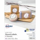 Avery&Reg Glossy White Printable Round Labels with Sure Feed&Trade Technology