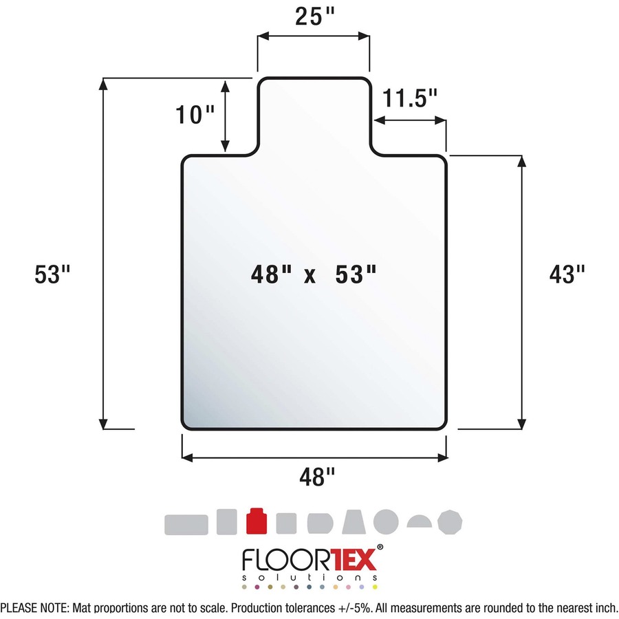 Floortex Cleartex Plush Pile Carpet Polycarbonate Lipped Chair Mat