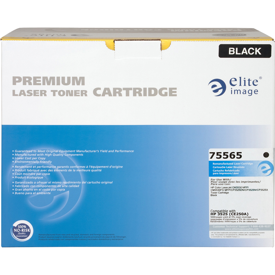 Elite Image Remanufactured Laser Toner Cartridge - Alternative for Hp 504a (Ce250a) - Black - 1 Each