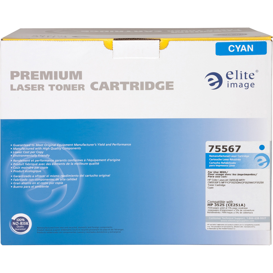 Elite Image Remanufactured Laser Toner Cartridge - Alternative for Hp 504a (Ce251a) - Cyan - 1 Each