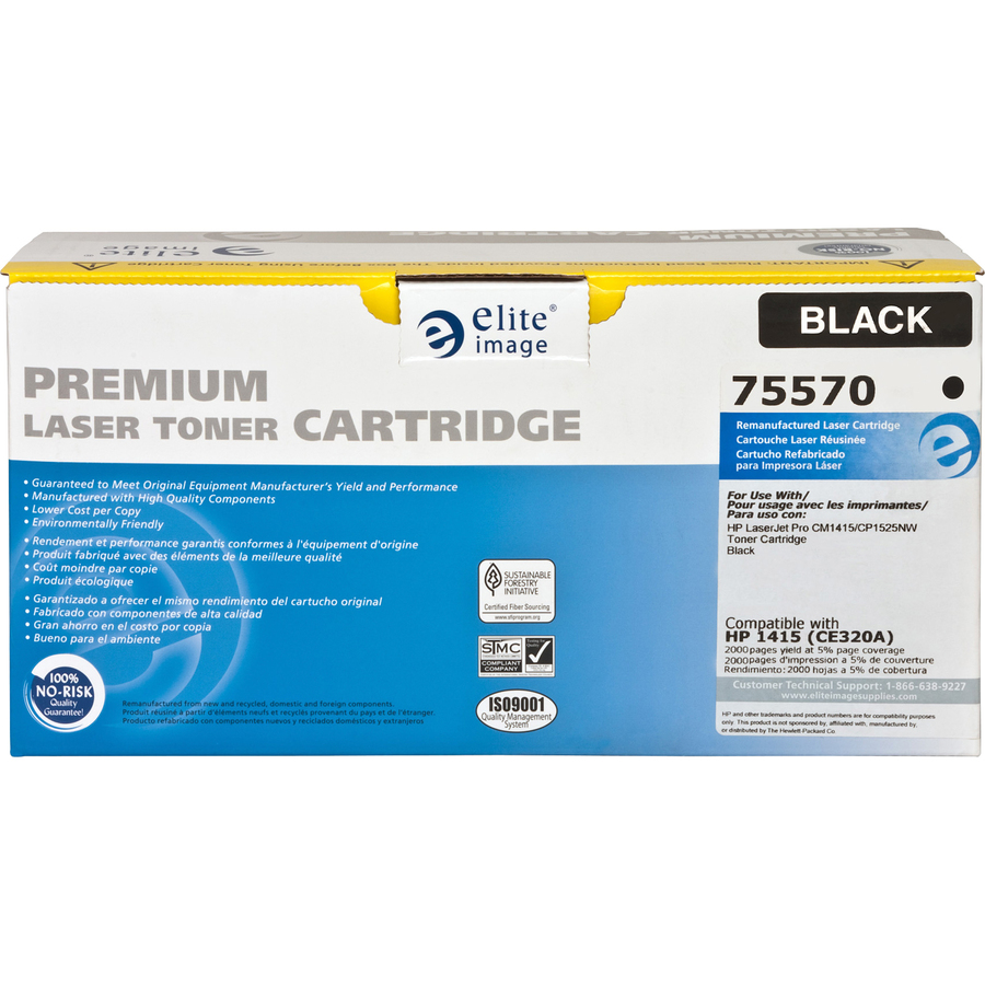 Elite Image Remanufactured Laser Toner Cartridge - Alternative for Hp 128a (Ce320a) - Black - 1 Each