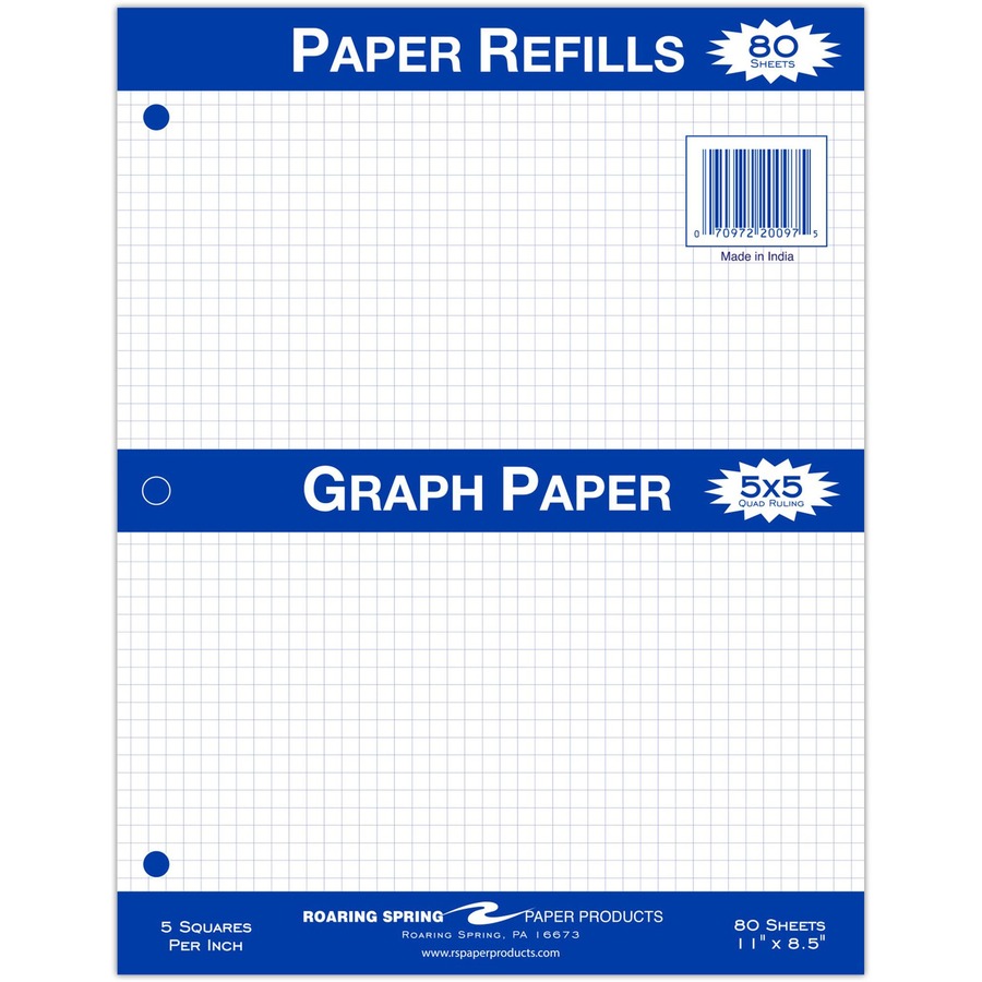 Roaring Spring 5x5 Graph Ruled Loose Leaf Filler Paper