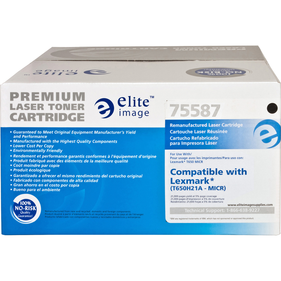 Elite Image Remanufactured Micr High Yield Laser Toner Cartridge - Alternative for Lexmark T650h21a - Black - 1 Each