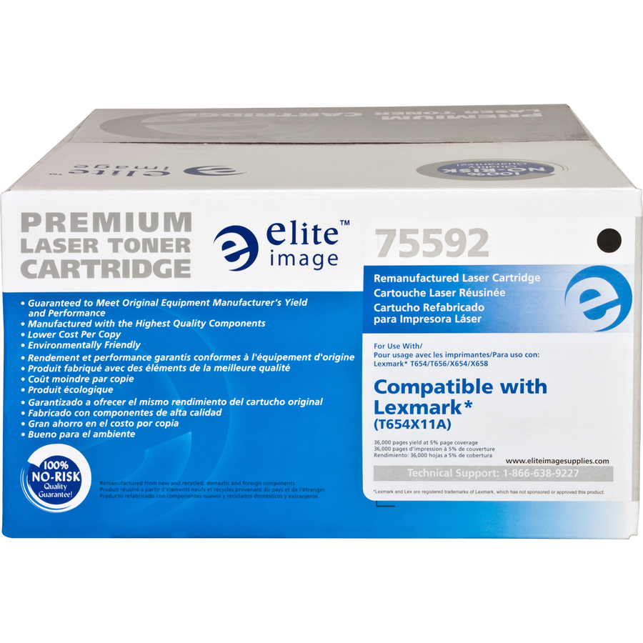 Elite Image Remanufactured High Yield Laser Toner Cartridge - Alternative for Lexmark T654x11a - Black - 1 Each
