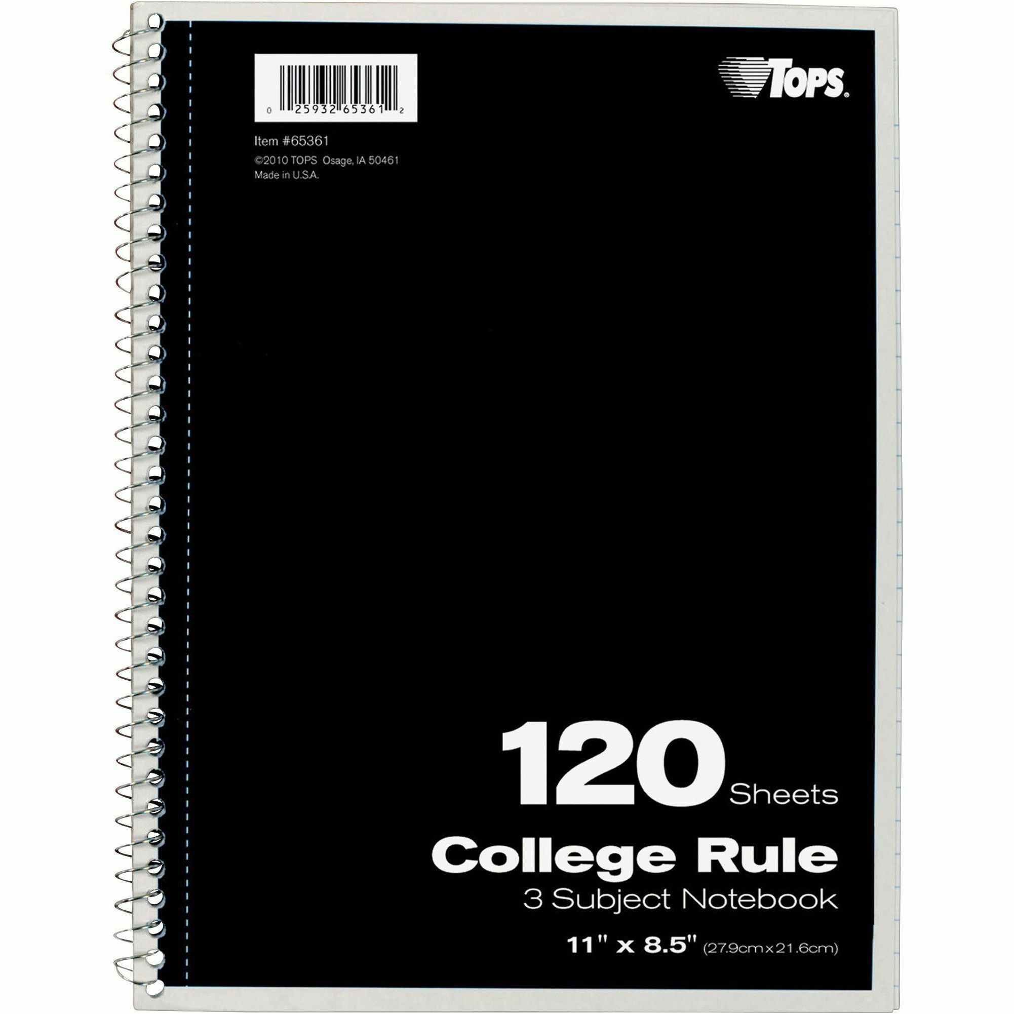 Tops 3 - Subject College Ruled Notebook - Letter
