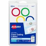 Avery&Reg Color-Coding Labels Removable Adhesive 1-14 Diameter 400 Labels