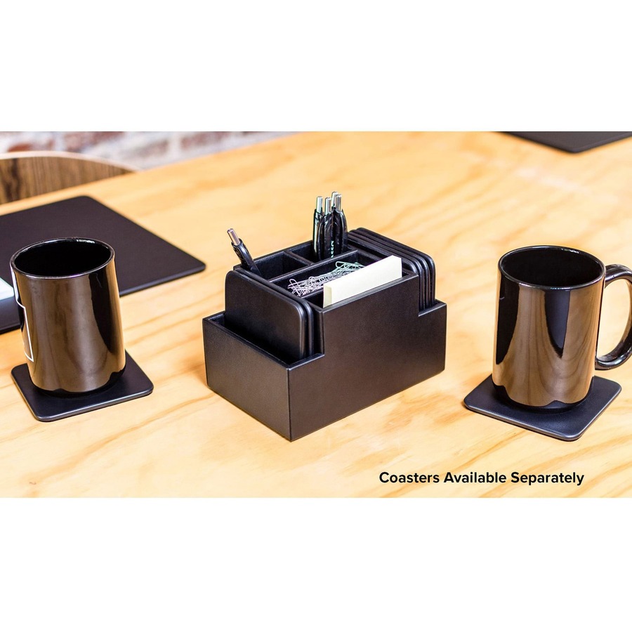 Dacasso Black Leather Desk Supply Organizer