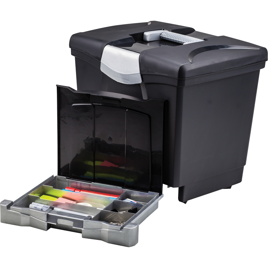 Storex Portable File Box with Drawer