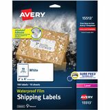 Avery&Reg Waterproof Shipping Labels with Ultrahold&Reg Permanent Adhesive 2 X 4 100 Labels for Laser Printers (15513)