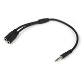 Startechcom Slim Stereo Splitter Cable - 35mm Male to 2x 35mm Female