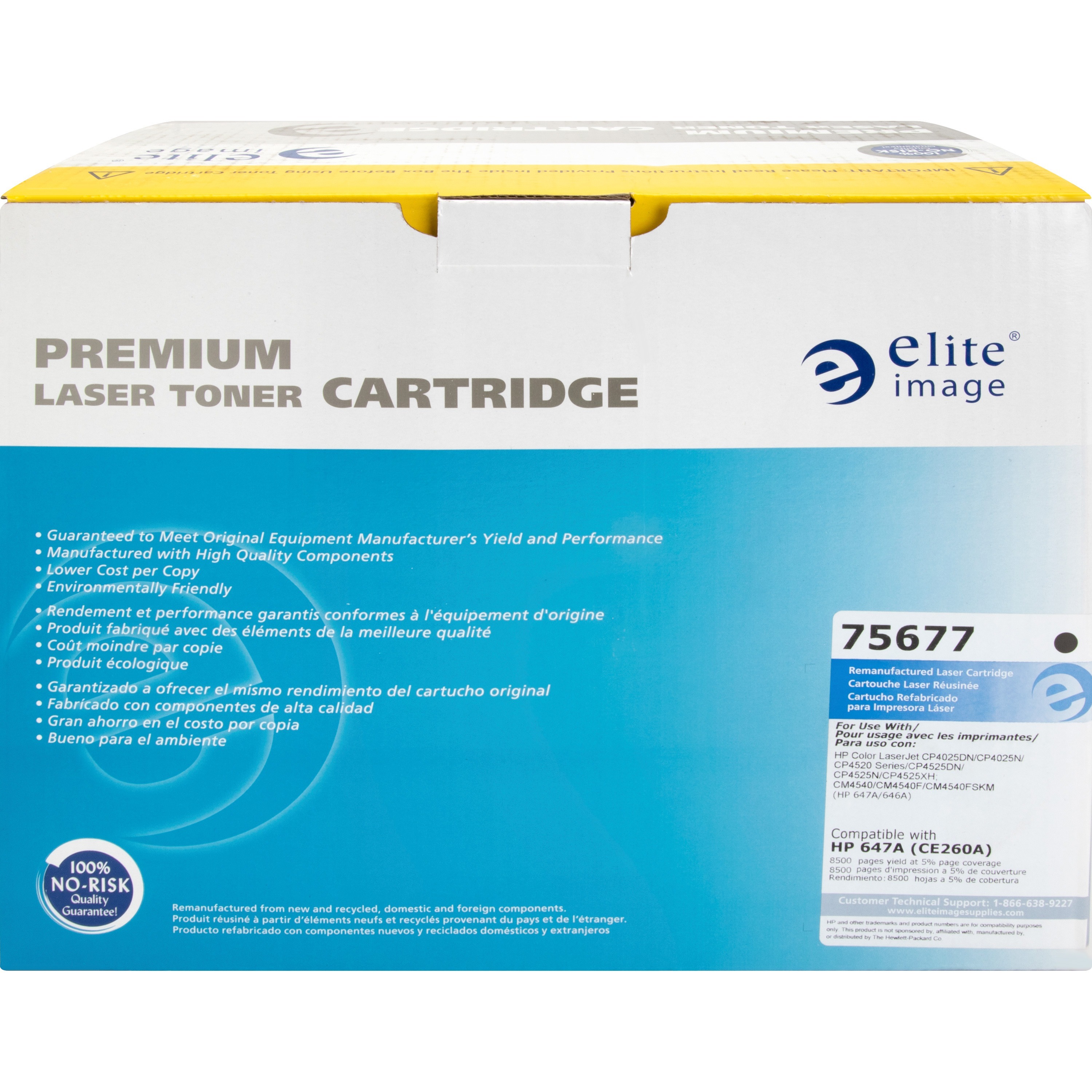 Elite Image Remanufactured Laser Toner Cartridge - Alternative for Hp 647a (Ce260a) - Black - 1 Each