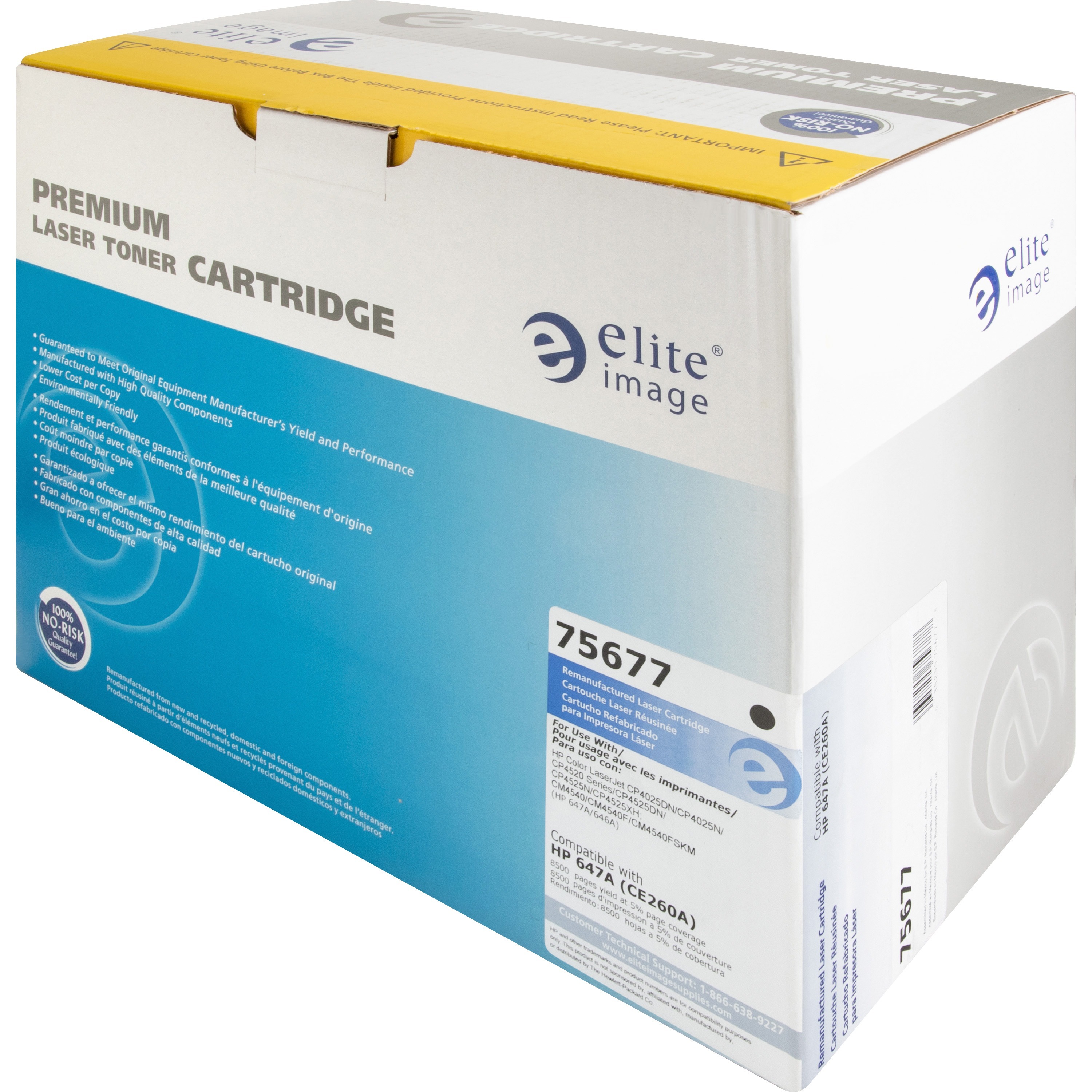 Elite Image Remanufactured Laser Toner Cartridge - Alternative for Hp 647a (Ce260a) - Black - 1 Each