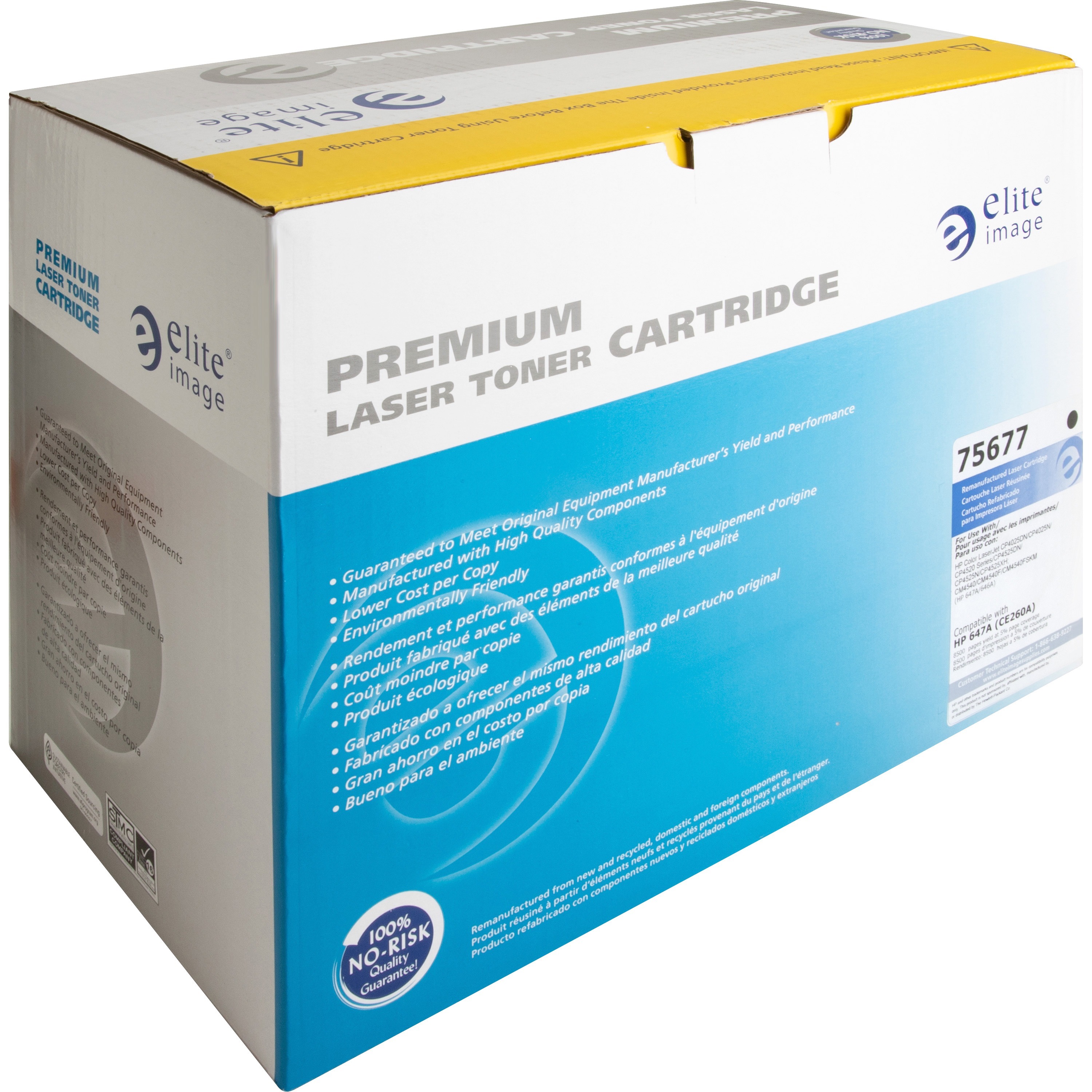 Elite Image Remanufactured Laser Toner Cartridge - Alternative for Hp 647a (Ce260a) - Black - 1 Each
