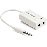 Startechcom 35mm 4 Position to 2x 3 Position 35mm Headset Splitter Adapter Mf - White