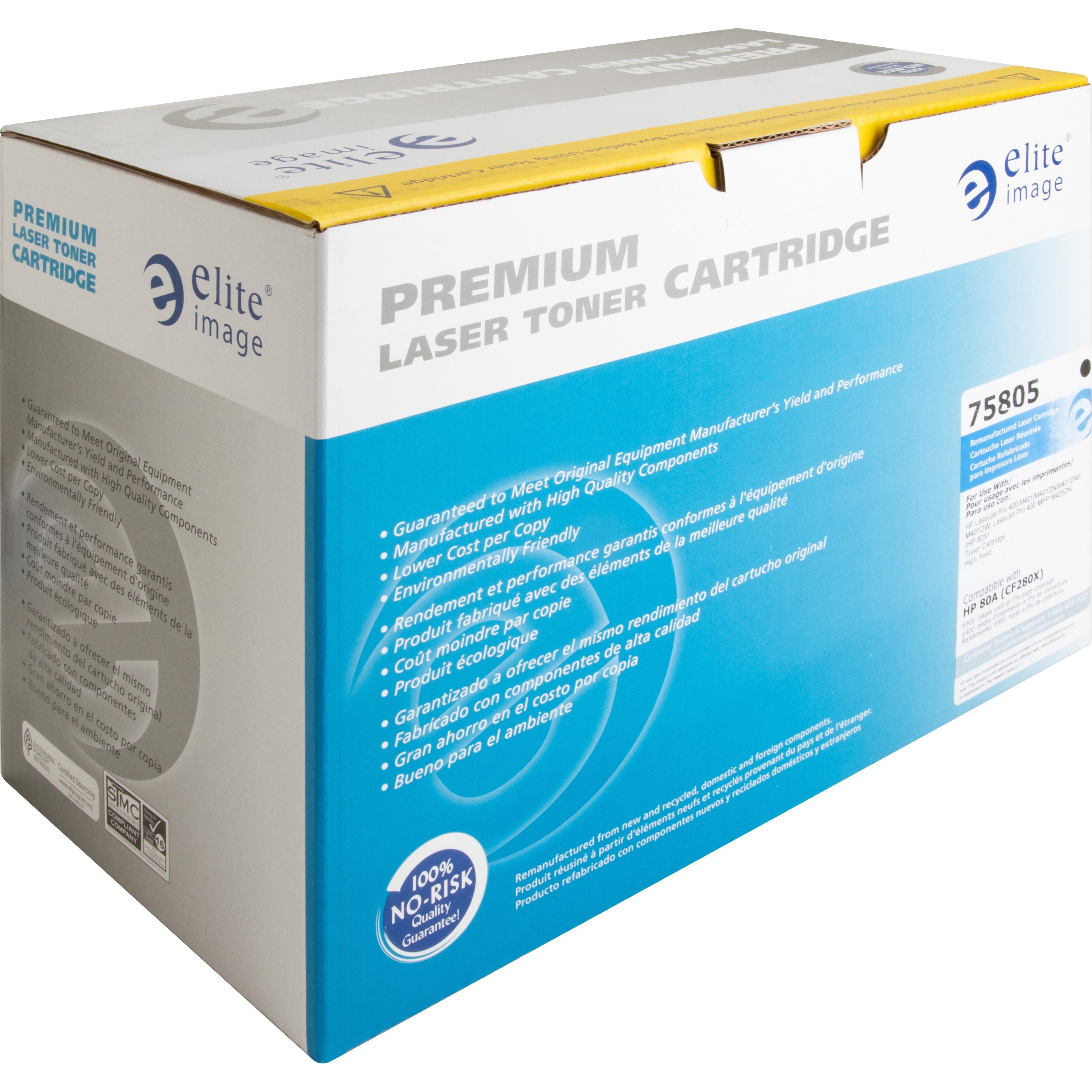 Elite Image Remanufactured High Yield Laser Toner Cartridge - Alternative for Hp 80x (Cf280x) - Black - 1 Each