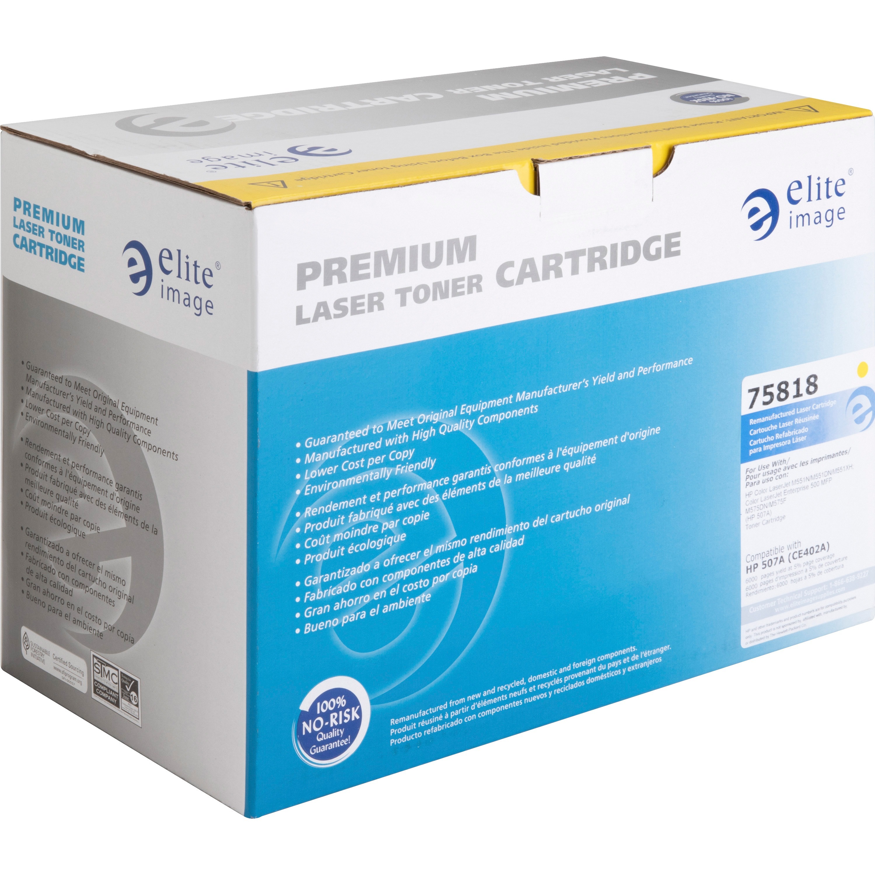 Elite Image Remanufactured Laser Toner Cartridge - Alternative for Hp 507a (Ce402a) - Yellow - 1 Each