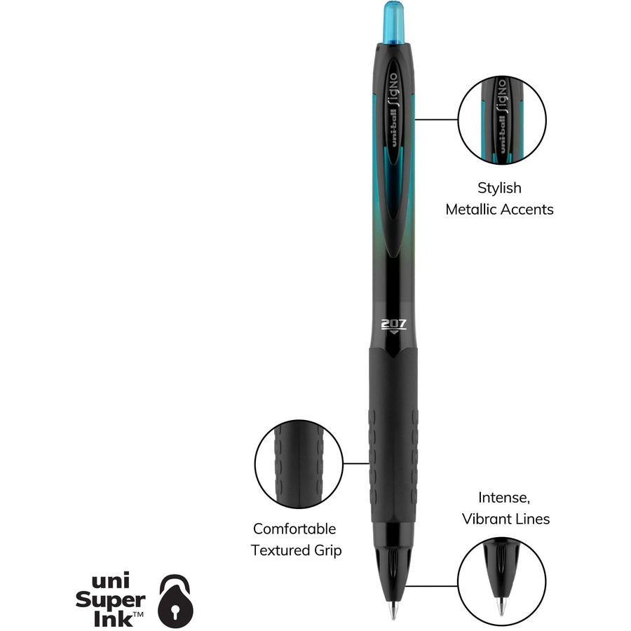 Uniball&Trade 207 Blx Gel Pens