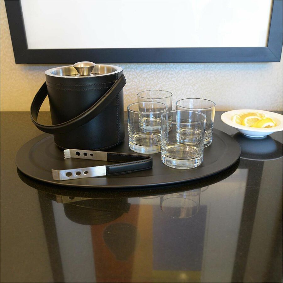Dacasso Leather 3-Piece Ice Bucket Set