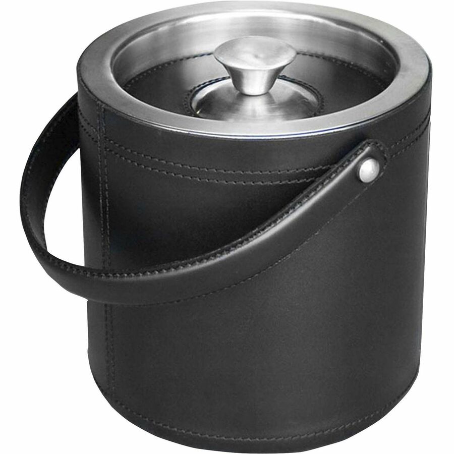 Dacasso Leather 3-Piece Ice Bucket Set