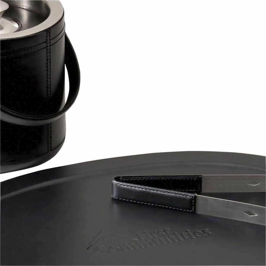 Dacasso Leather 3-Piece Ice Bucket Set