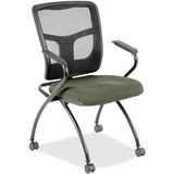 Lorell Mesh Back Fabric Seat Nesting Chairs