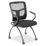 Lorell Mesh Back Fabric Seat Nesting Chairs