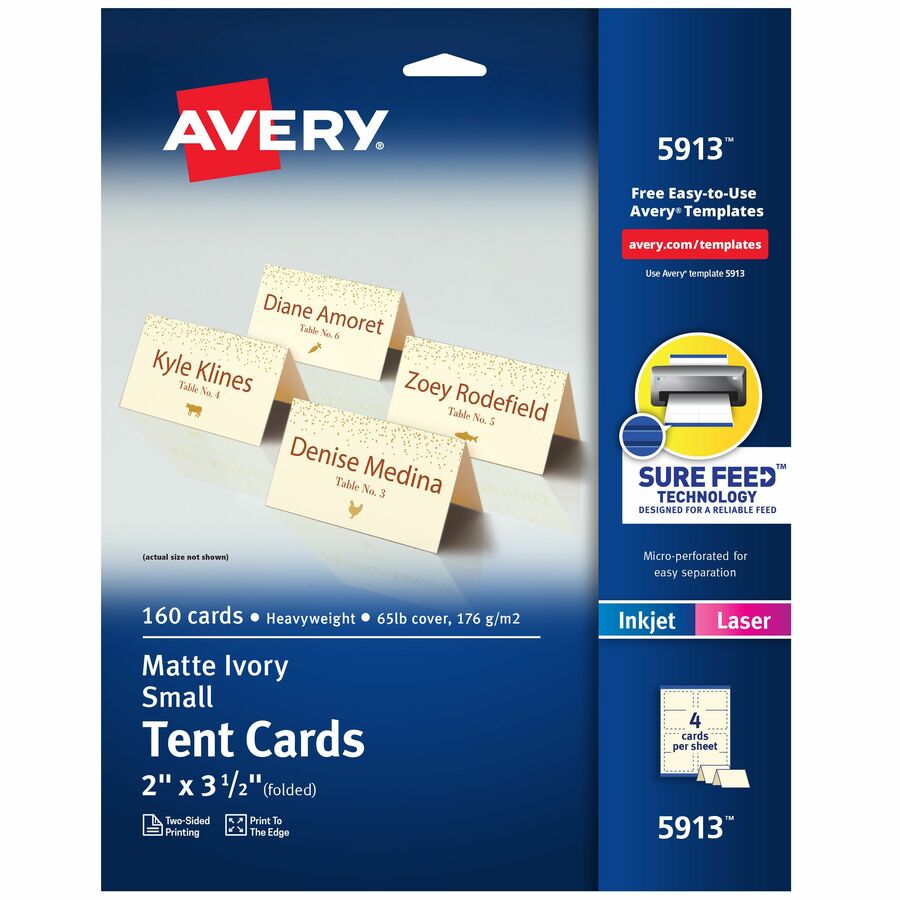 Avery&Reg Sure Feed Tent Cards