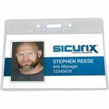 Sicurix Vinyl Punched Id Badge Holders - Horizontal