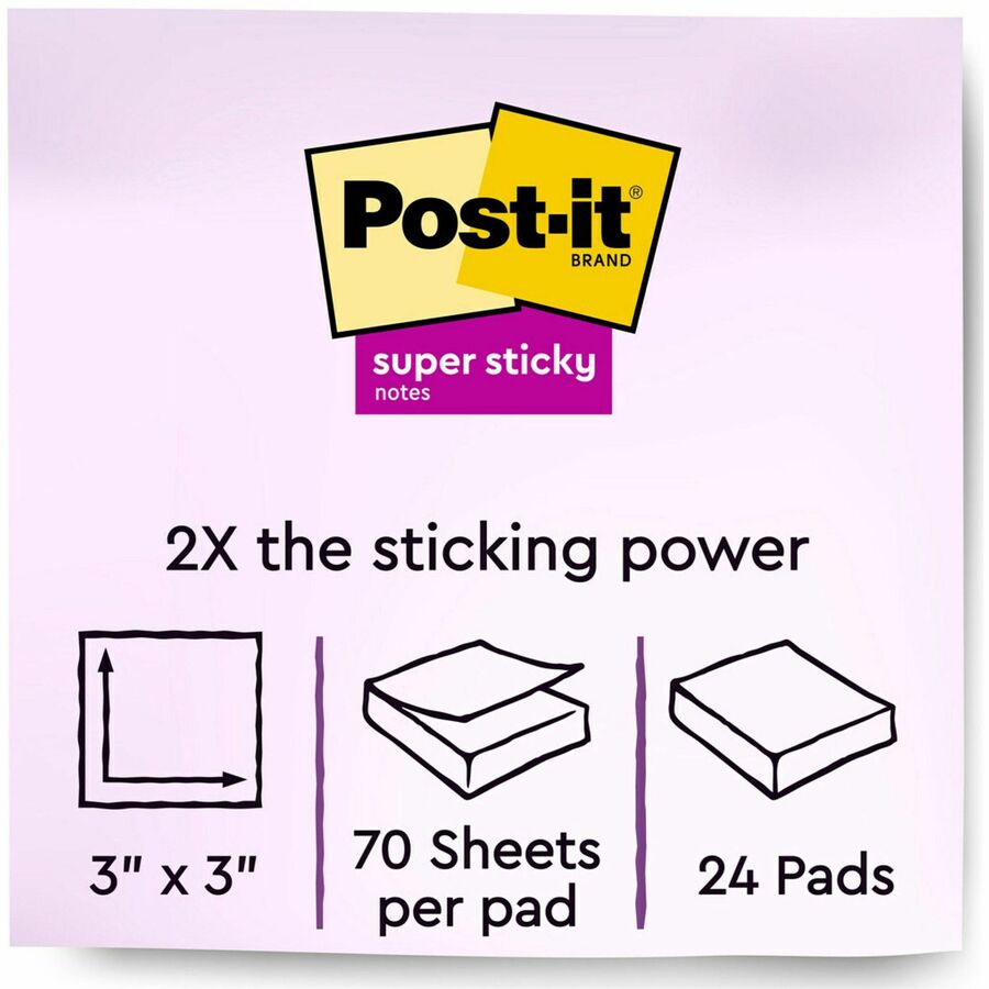 Post-It&Reg Super Sticky Notes Cabinet Pack - Playful Primaries Color Collection