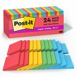 Post-It&Reg Super Sticky Notes Cabinet Pack - Playful Primaries Color Collection