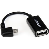 Startechcom 5in Right Angle Micro Usb to Usb Otg Host Adapter Mf