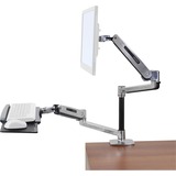 Ergotron Workfit-Lx Desk Mount for Flat Panel Display Keyboard Mouse - Polished Aluminum