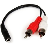 Startechcom 6in Stereo Audio Cable - 35mm Female to 2x Rca Male