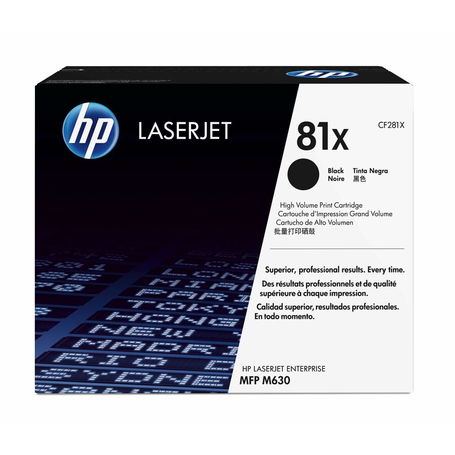 Hp 81x (Cf281x) Original High Yield Laser Toner Cartridge - Single Pack - Black - 1 Each