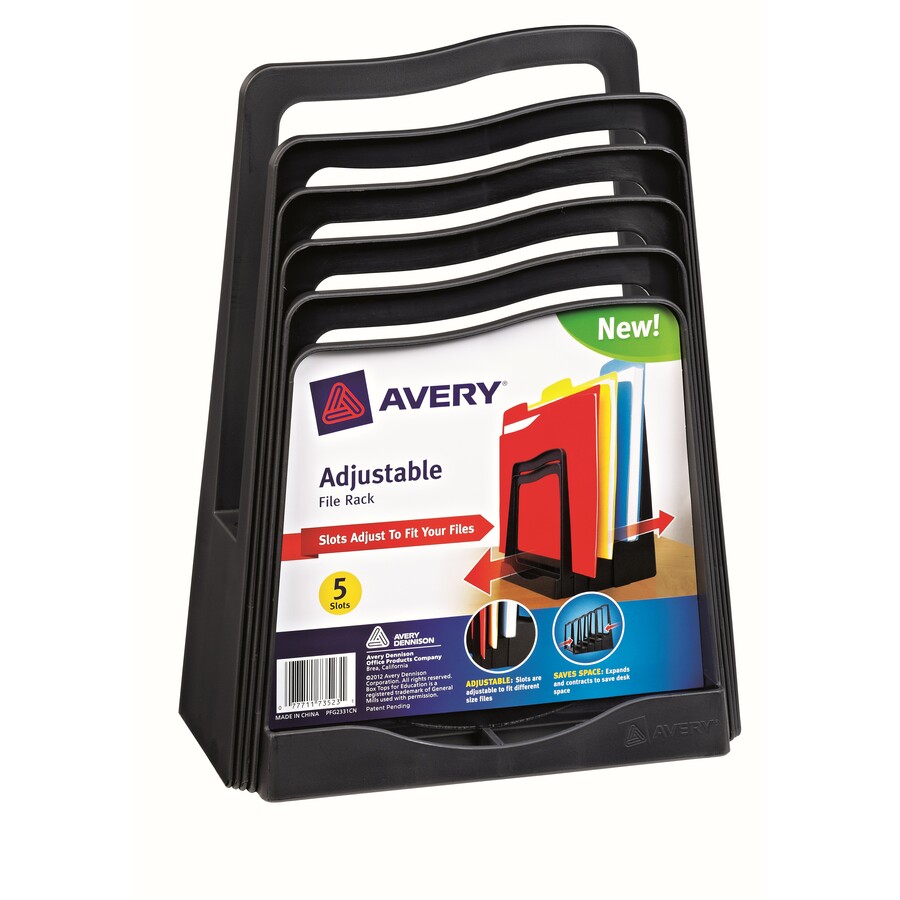 Avery&Reg Five Slot Plastic Adjustable File Rack