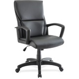 Lorell Euro Design Leather Executive Mid-Back Chair