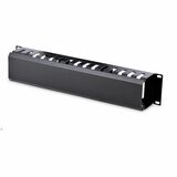 Startechcom 2u Horizontal Finger Duct Rack Cable Management Panel with Cover